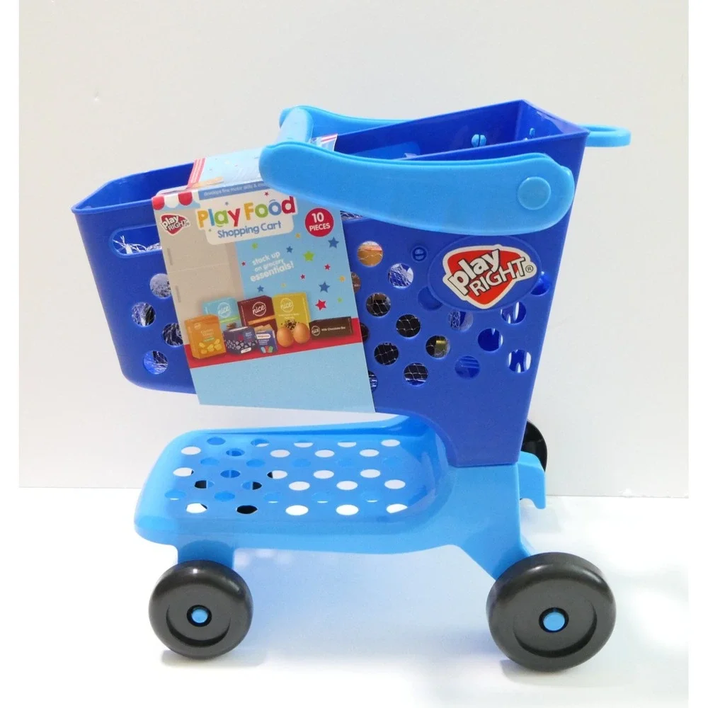 PlayRight Play Food Shopping Cart w/ Folding Handle + Mini Walgreens Products
